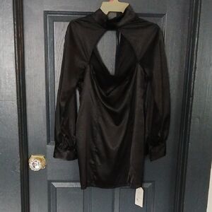 Elegant Black Long-Sleeve Dress